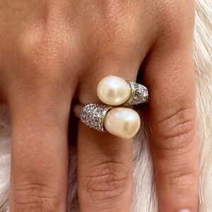 925 sterling silver real  Pearls  Ring
